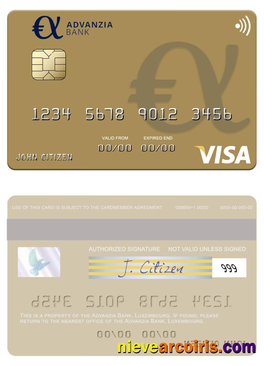 Luxembourg Advanzia Bank visa card